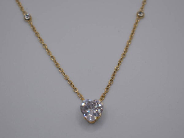 cadena corazón de cristal