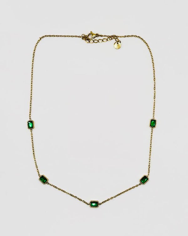 cadena cristal verde