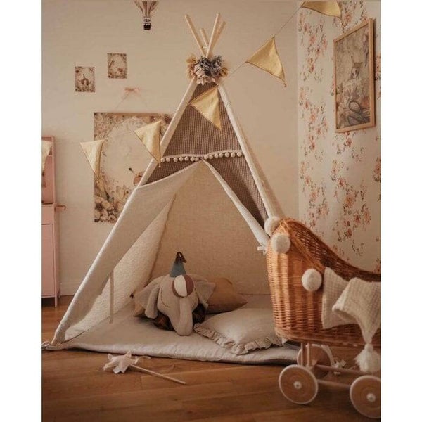 Linnen en katoen - Tipi incl. Vloermat