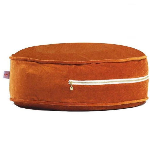 Velvet Cinnamon Ottoman Poef
