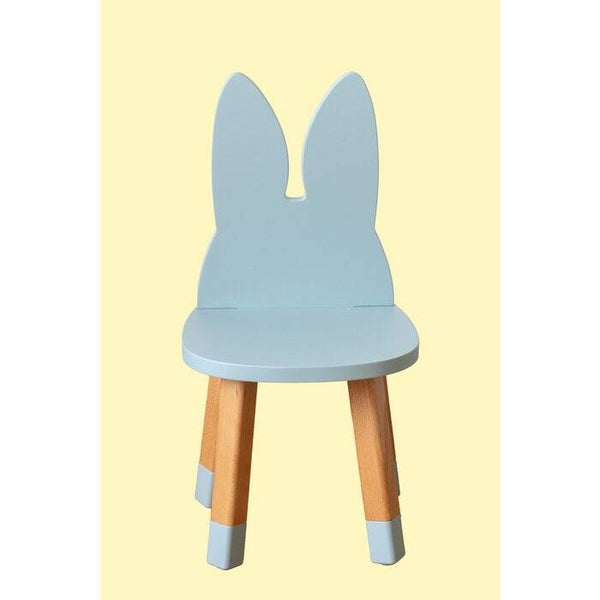 Mini konijnen stoel grijs blauw