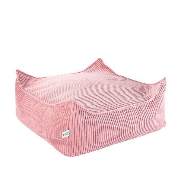 Vierkante poef Roze mousse