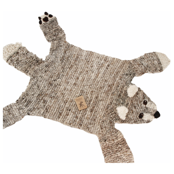 Grijze wolvendeken van ecologisch verantwoorde biologische wol - WOOLFY - Kenana Knitters