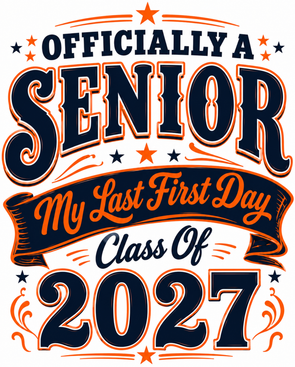 Officially a senior orange and navy