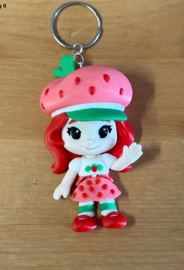 Strawberry girl keychain
