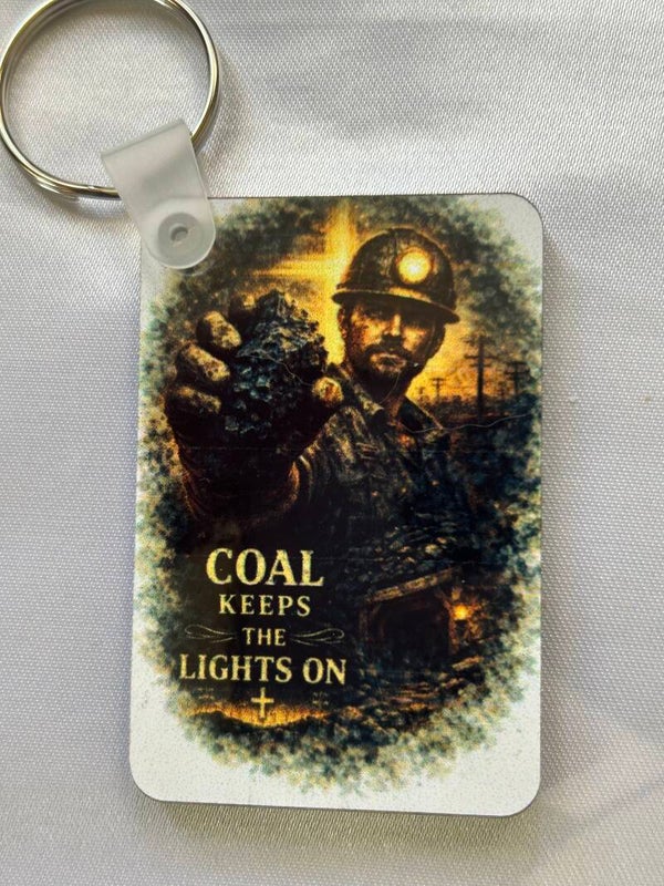 Coal keeps the lights on keychain