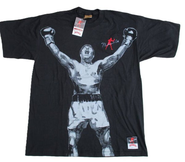 NUTMEG MOHAMMAD ALI VINTAGE BLACK T-SHIRT WINNER ABC SPORTS