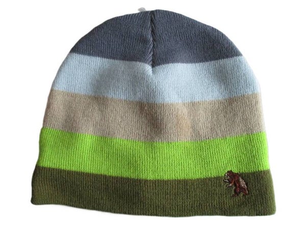 BEAR SURF BEANIE MULTI COLOR BIG STRIPE GREEN BEIGE BLUE