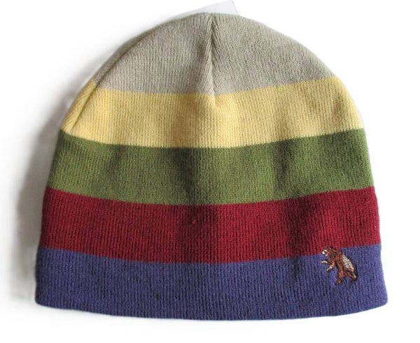 BEAR SURF BEANIE MULTI COLOR BIG STRIPE NAVY MAROON GREEN