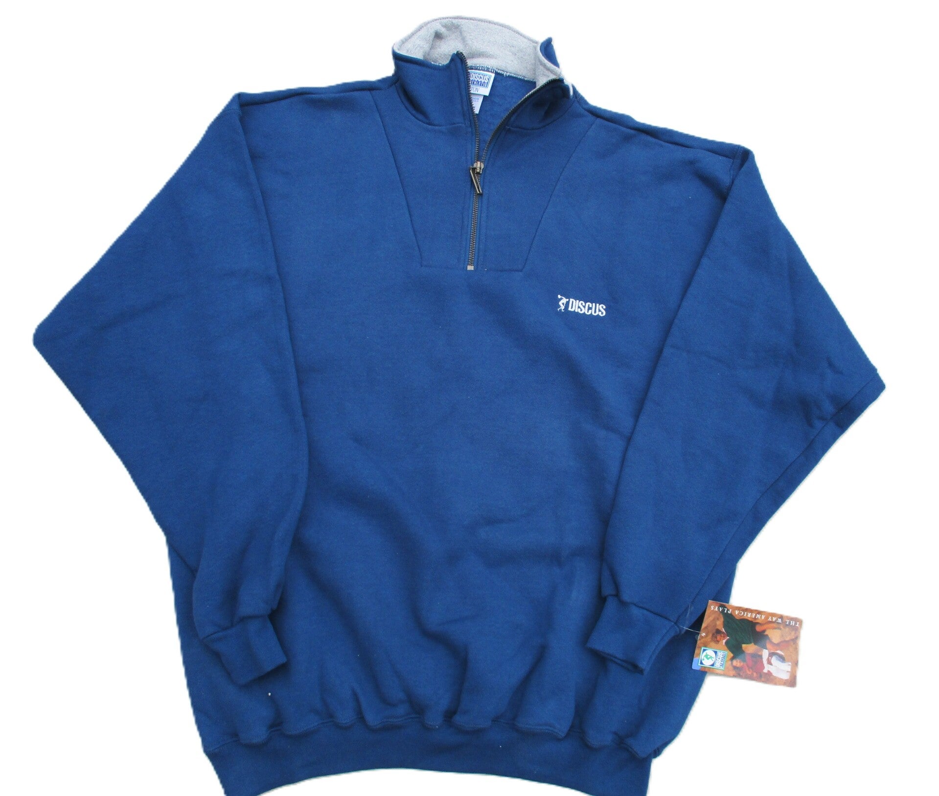 DISCUS ATHLETIC VINTAGE SWEATER 1/4 ZIP NAVY BLUE