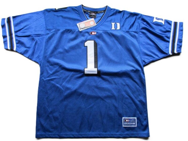 DUKE BLUE DEVILS FOOTBALL JERSEY BY COLOSSEUM NAVY BLUE NCAA