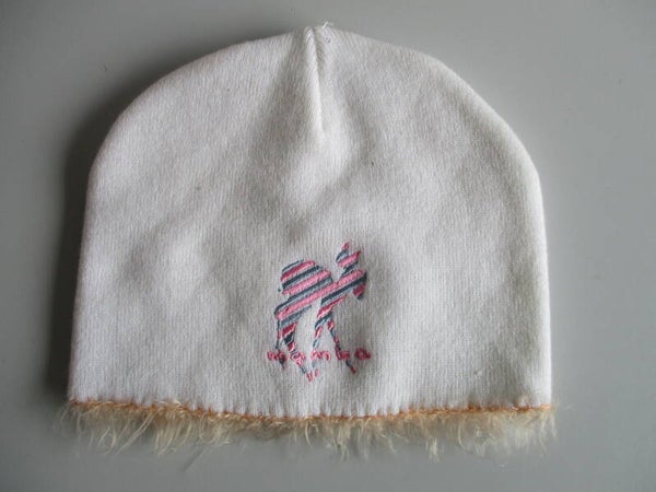 MAMBO BAMBI WHITE BEANIE ONE SIZE 90'S