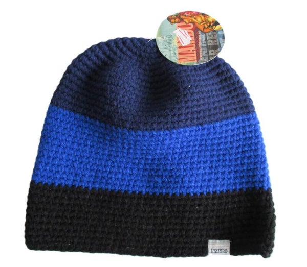 MAMBO GODDESS 3 COLOR BLUE BLACK BEANIE ONE SIZE 90'S