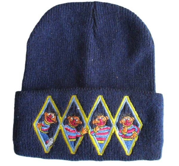 SESAMSTRAAT ERNIE beanie navy embroidery 1998