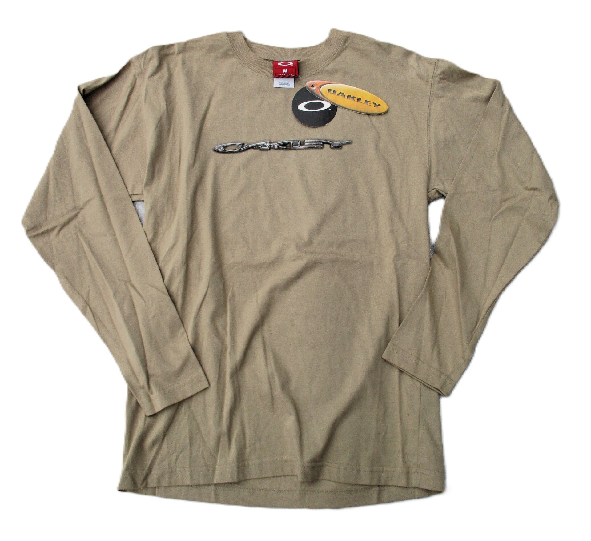 OAKLEY VINTAGE DISTRESSED CAM  LONGSLEEVE T-SHIRT NEW KHAKI