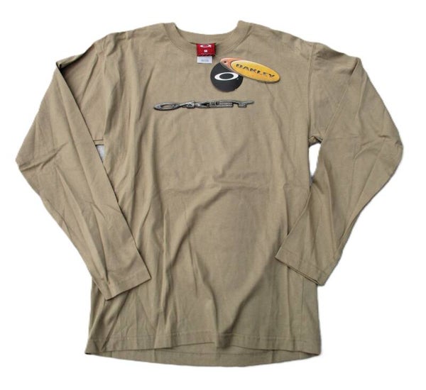 OAKLEY VINTAGE DISTRESSED CAM  LONGSLEEVE T-SHIRT NEW KHAKI