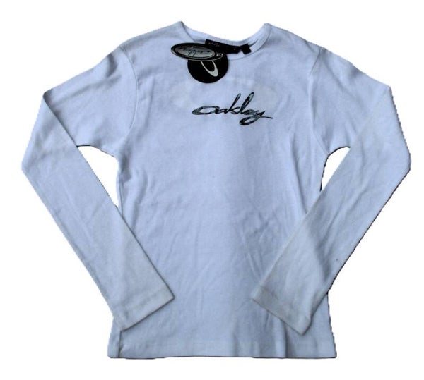 OAKLEY VINTAGE LADIES LONGSLEEVE FLORAL ICON T-SHIRT WHITE