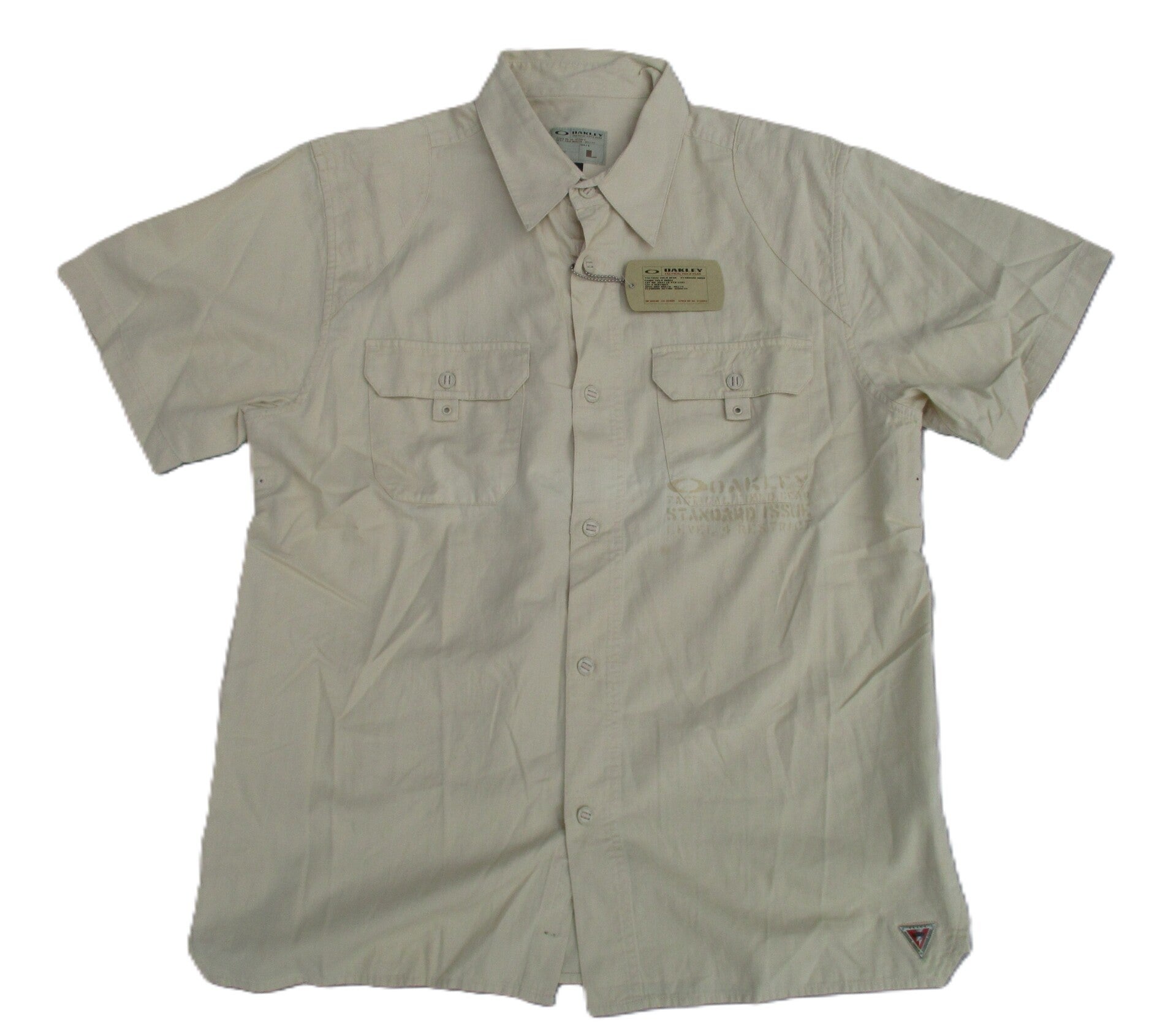 OAKLEY VINTAGE BUTTON UP SHIRT PARA TROOPER BLEACHED SAND