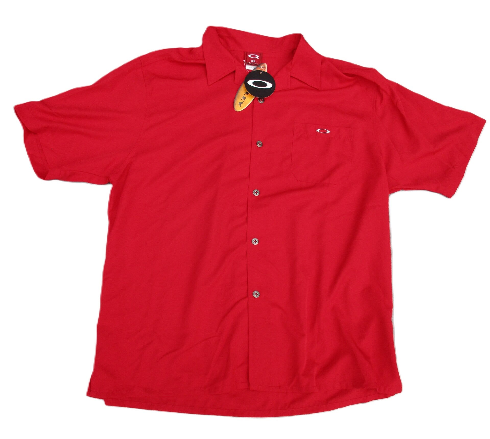 OAKLEY VINTAGE OVERSIZED FIT BUTTON SHIRT RED