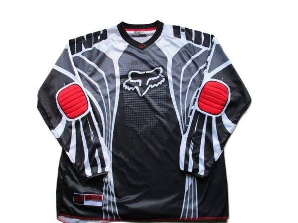 FOX RACING LONGSLEEVE JERSEY CHARCOAL-  BLACK- WHITE