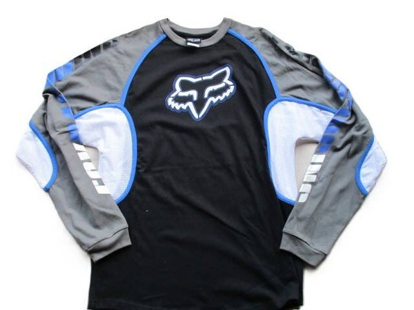 FOX RACING LONGSLEEVE JERSEY BLACK -  GREY - LT. BLUE