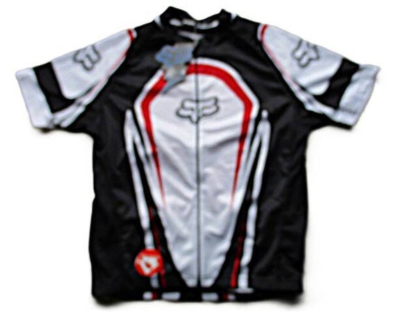 FOX RACING RACE JERSEY BICYCLE SHIRT WHITE- BLACK - RED
