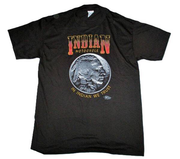INDIAN MOTORCYCLE T-SHIRTIN INDIAN WE TRUST BLACK