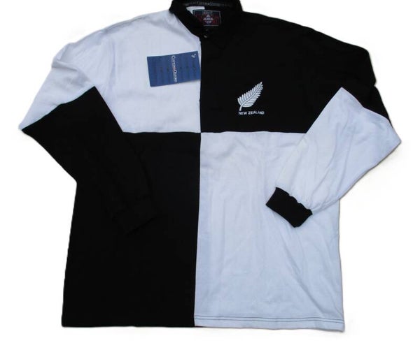 NEW ZEALAND ALL BLACKS QUARTER RUGBY SHIRT BY COTTON OXFORD