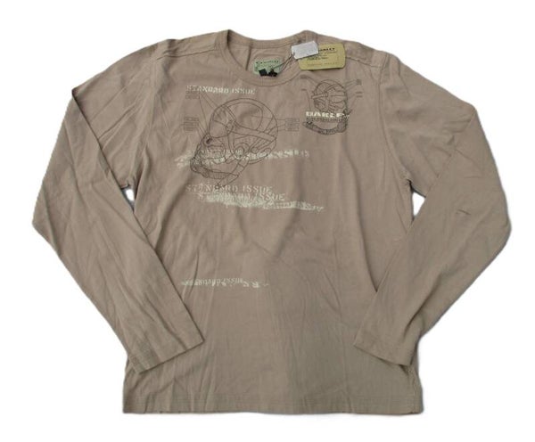 OAKLEY VINTAGE LONGSLEEVE SLIMFIT FIGHTERPILOT  T-SHIRT NEW KHAKI