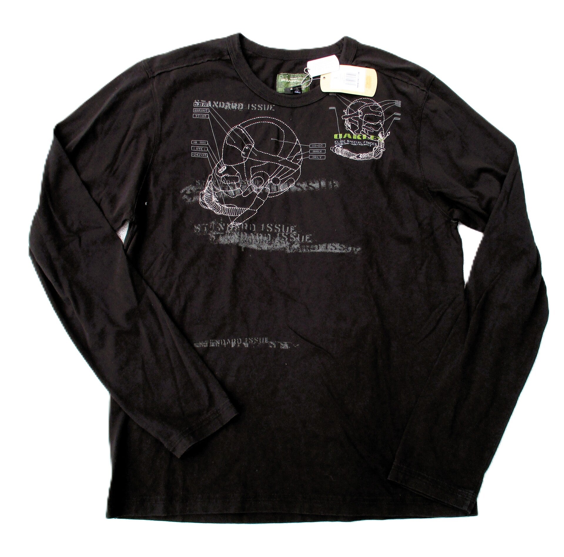 OAKLEY VINTAGE LONGSLEEVE SLIMFIT FIGHTERPILOT  T-SHIRT BLACK