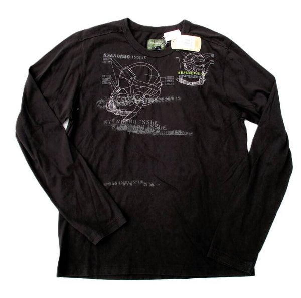 OAKLEY VINTAGE LONGSLEEVE SLIMFIT FIGHTERPILOT  T-SHIRT BLACK