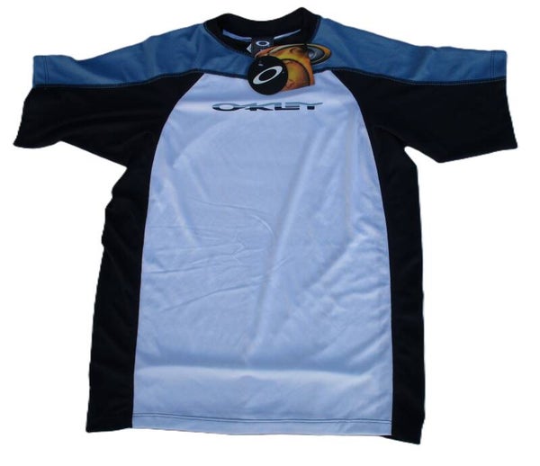 OAKLEY VINTAGE GRID IRON T-SHIRT WHITE BLUE