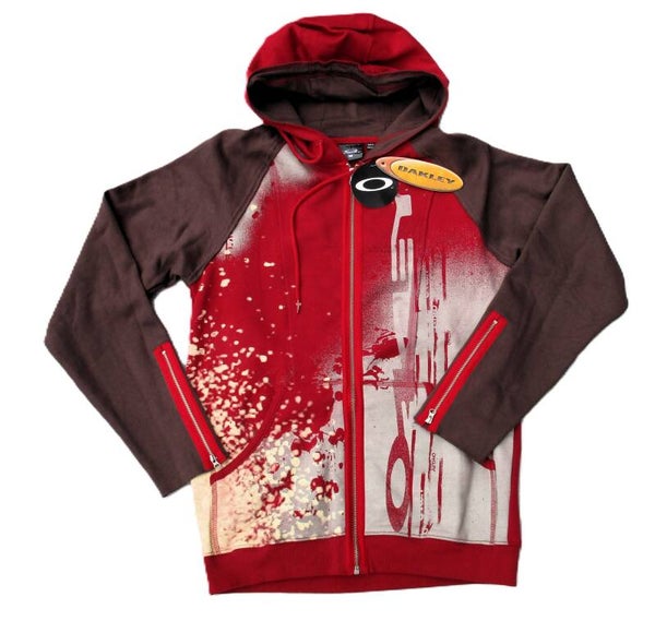 OAKLEY VINTAGE FLEECE ZIP SPRAYED FRONT DARK RED