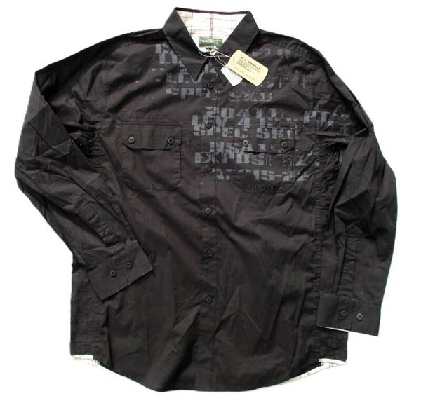 OAKLEY VINTAGE BUTTON UP STRAPPED SHIRT BLACK