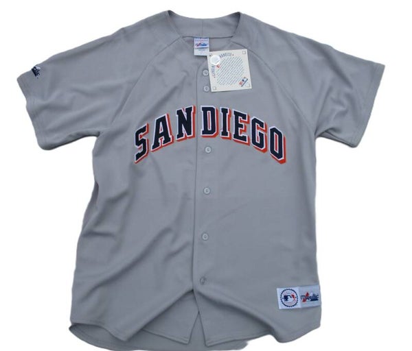 MAJESTIC SAN DIEGO PADRES MLB BASEBALL JERSEY LIGHT GREY LARGE