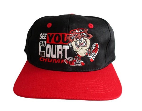 TASMANIAN DEVIL TAZ SEE YOU ON THE COURT SNAPBACK CAP BLACK - BLUE