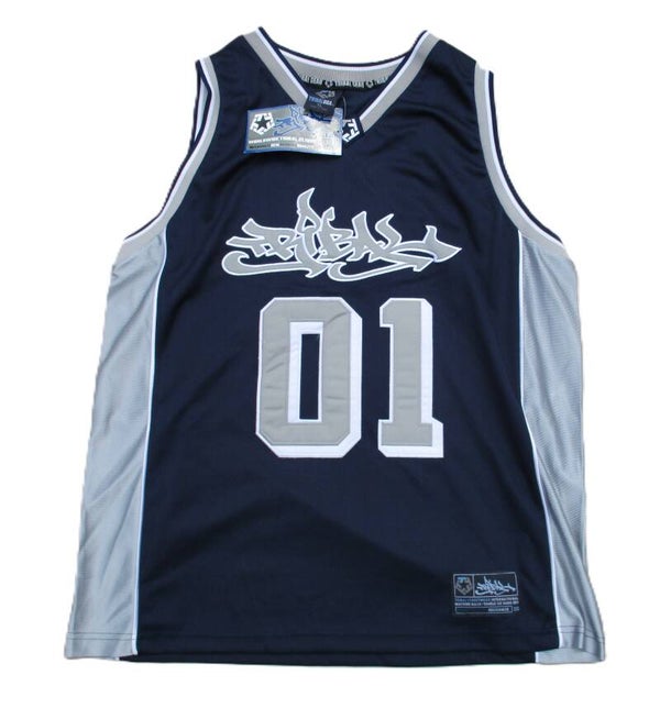 TRIBAL USA VINTAGE BASKETBALL JERSEY NAVY BLUE