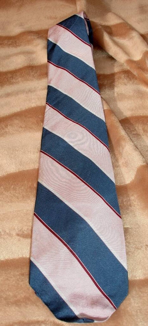 Bill Blass Men's Blue And Rose Striped Vintage Tie