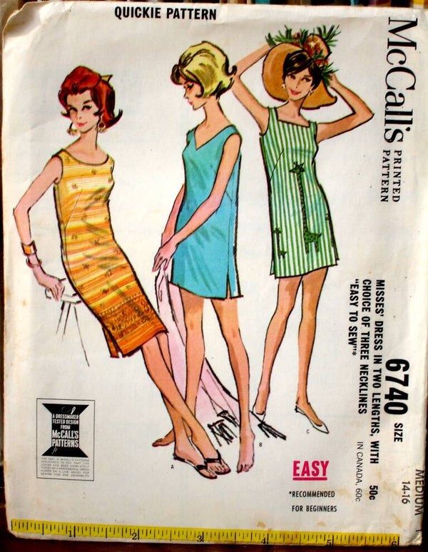 McCall's 6740 Misses Dress Pattern Size Small 10-12