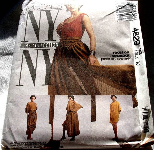 McCall's 4829 NYNY Misses T Shirts, Top, Skirt And Leggings Pattern Size 10