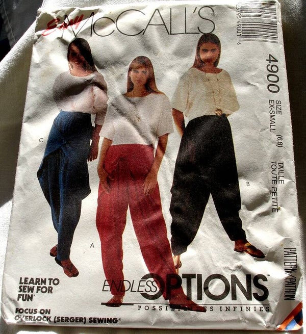 McCall's 4900 Misses Pullover Top And Side Draped Pants Size X-Small (6-8) Pattern
