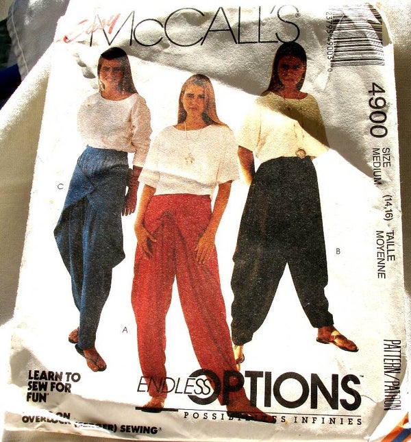 McCall's 4900 Misses Pullover Top And Side Draped Pants Size Medium (14-16) Pattern