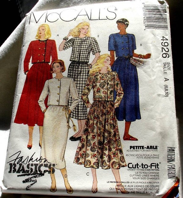 McCall's 4926 Misses Two Piece Front Buttoned Crop Top Dress Pattern Size A (6-8-10)