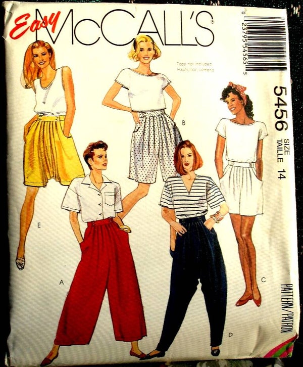 McCall's 5456 Misses Split Skirt And Pants In Two Lengths Size 14 Pattern