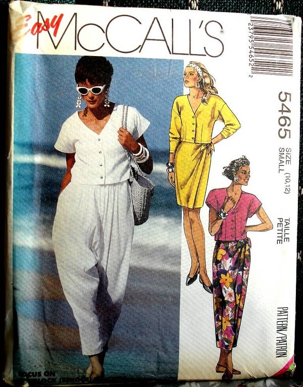 McCall's 5465 Misses Top Skirt in Two Lengths And Pants Size Small (10-12)
