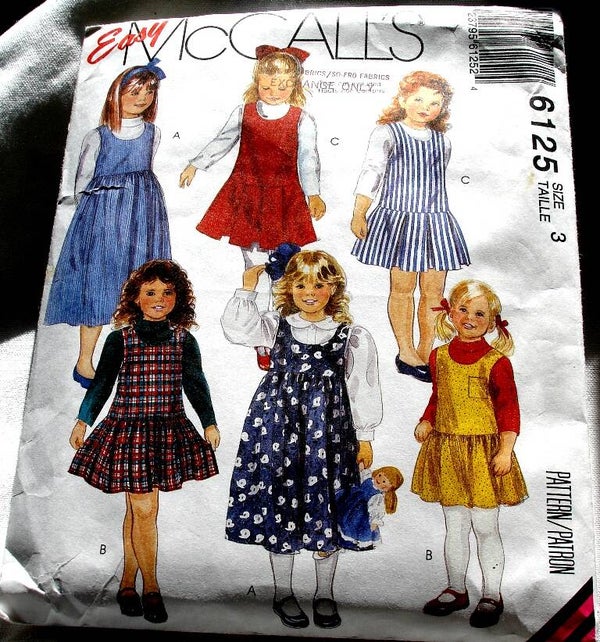 McCall's 6125 Children And Girls Pullover Jumper Two Lengths Pattern Size 3