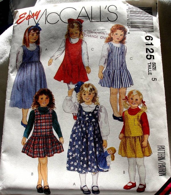 McCall's 6125 Children And Girls Pullover Jumper Two Lengths Pattern Size 5