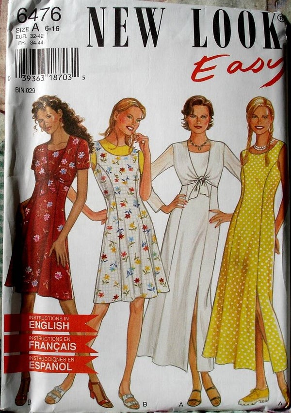 New Look 6476 Misses Princess Seamed Dress in Two Lengths And Jacket Size A (6-16)