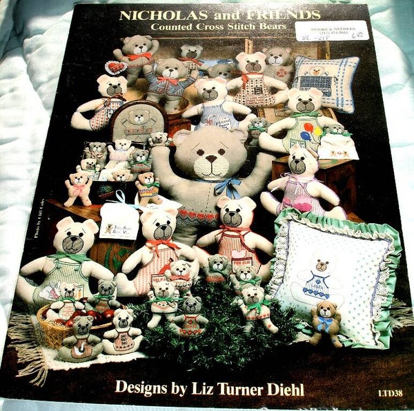 Nicholas And Friends Counted Cross Stitch Bears By Liz Turner Diehl LTD38