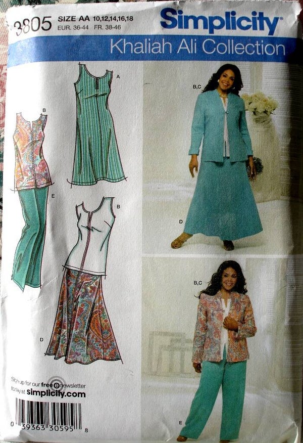 Simplicity 3805 Misses Pants Skirt Dress Top And Jacket Pattern By Khaliah Ali